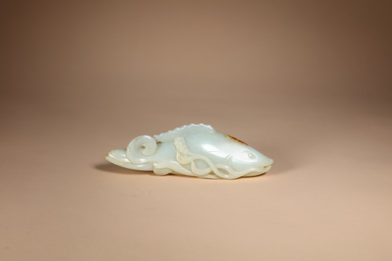 清 白玉留皮鳜鱼 - 图4