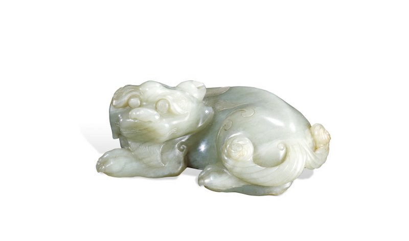 明 青白玉雕瑞兽