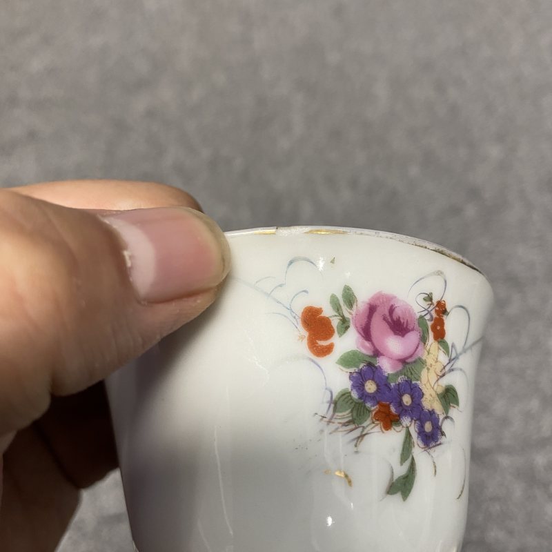 民国 粉彩花卉纹杯一对 - 图12