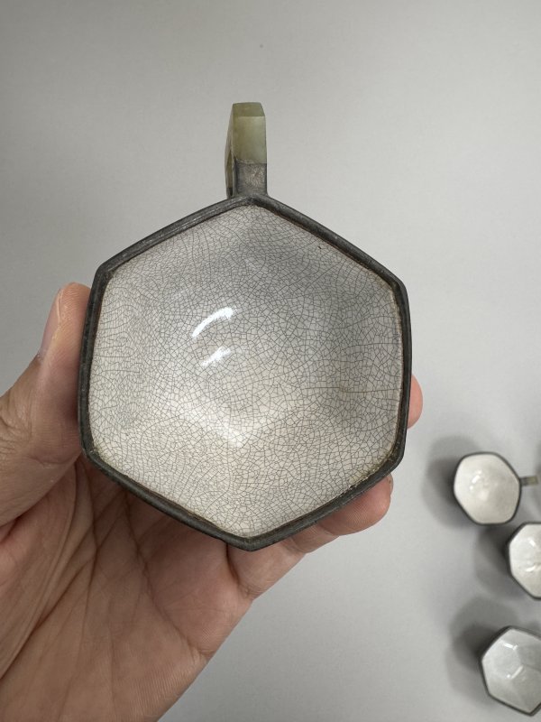 清 竹香刻锡制各式杯10只 - 图50