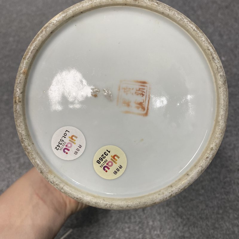 民国 粉彩描金花鸟纹帽筒 - 图18