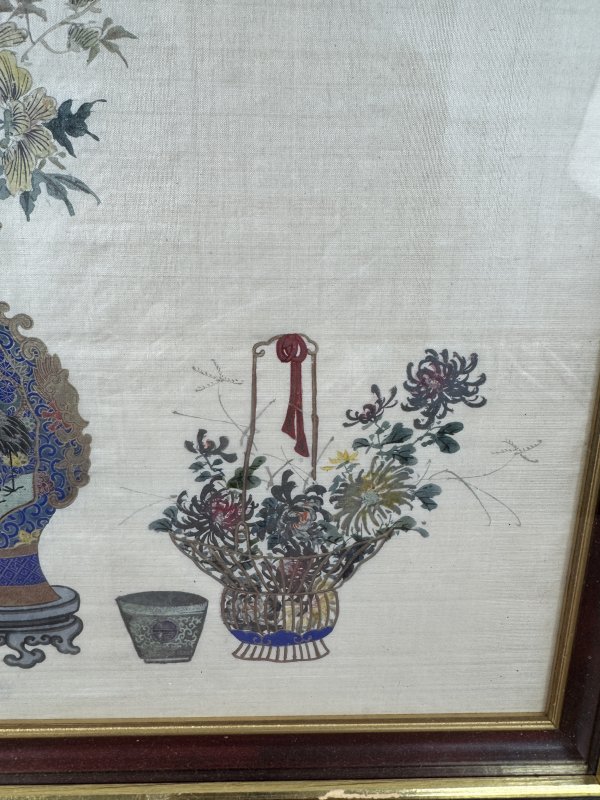 清 博古瓶花图两幅 - 图5