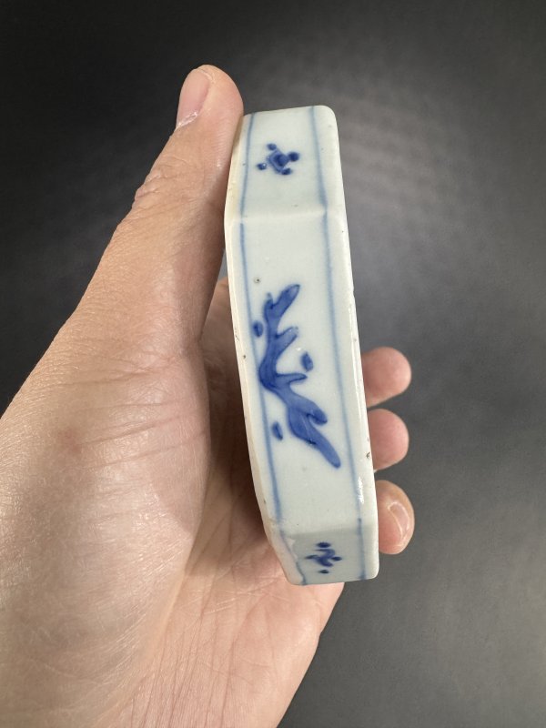 清康熙 青花杂宝纹八方形砚 - 图6