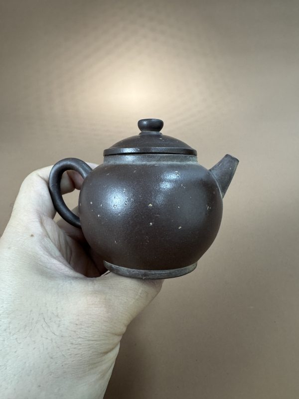 清 紫泥铺砂具轮珠壶 - 图5