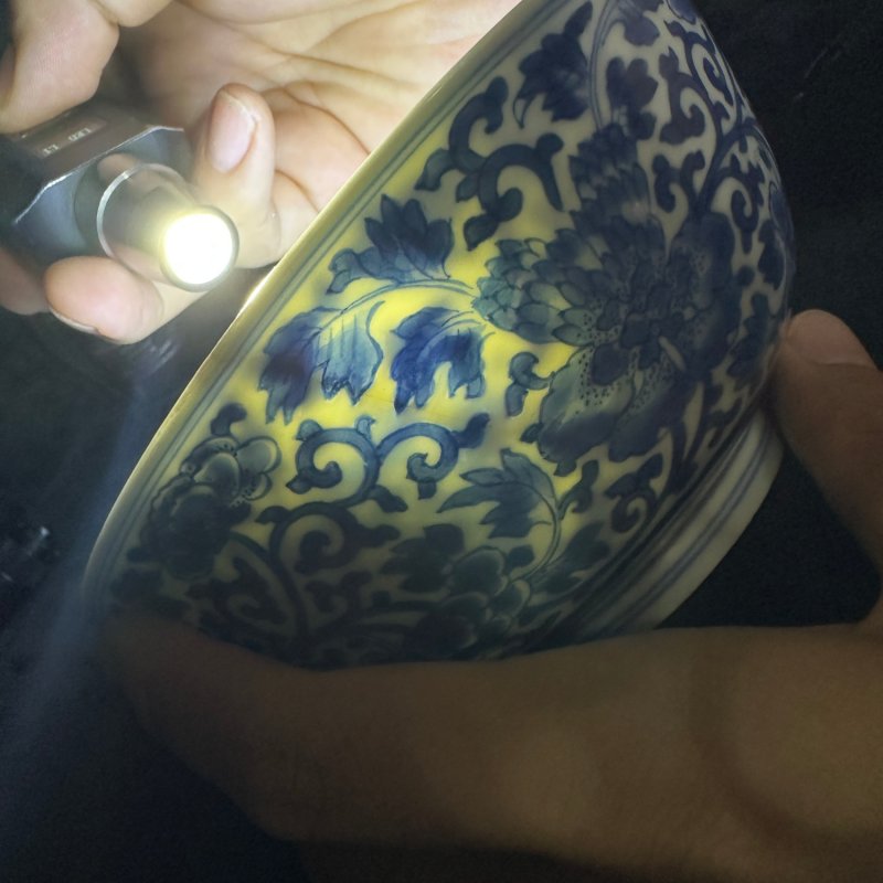 清康熙 青花缠枝牡丹纹碗 - 图12