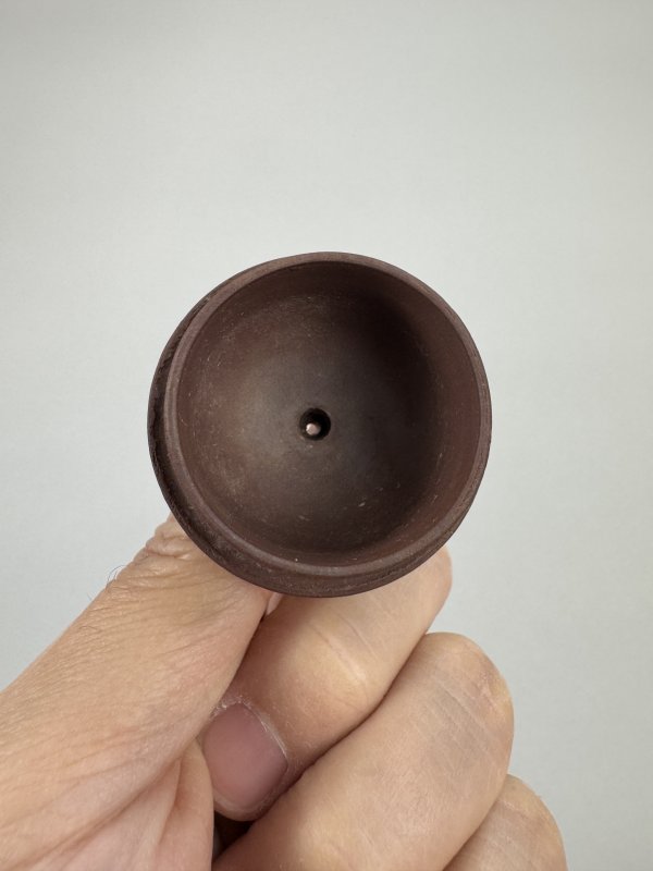 清 孟臣诗句紫泥梨形壶 - 图8