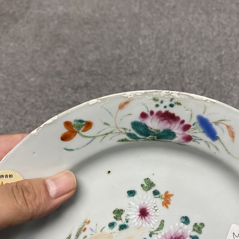 清乾隆 粉彩花卉纹盘 - 图10