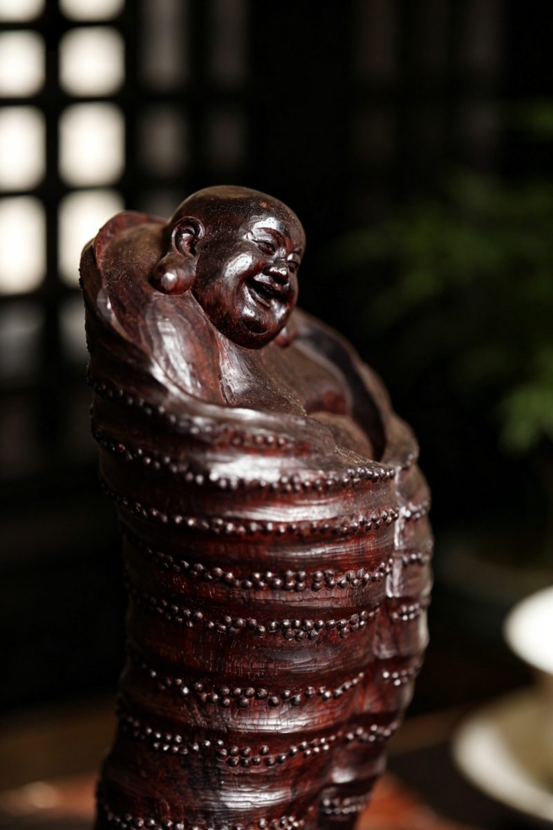 印度小叶紫檀祝福弥勒摆件 - 图6