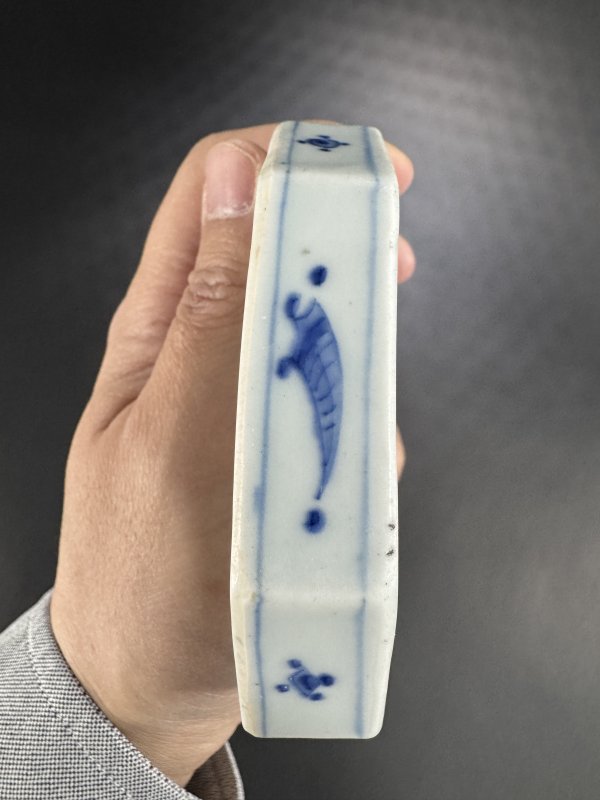 清康熙 青花杂宝纹八方形砚 - 图7