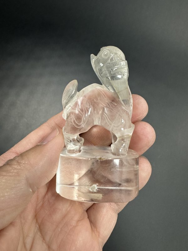 明 水晶雕麒麟钮章料 - 图3