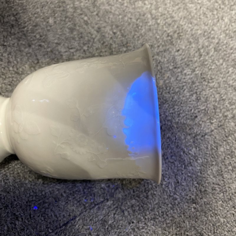 清中期 白釉模印花蝶纹铃铛杯一对 - 图19