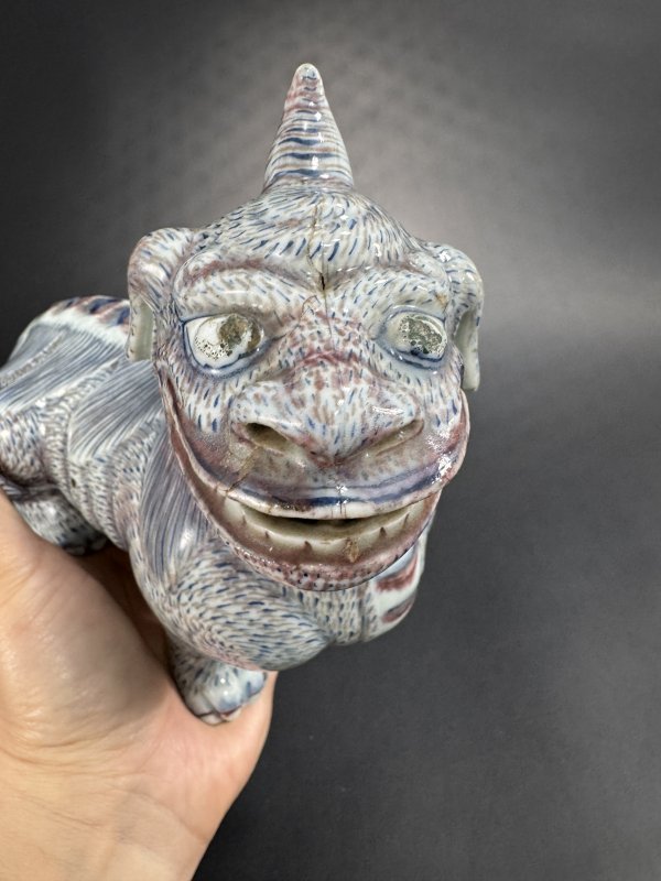 清早期 青花釉里红甪端薰炉 - 图9