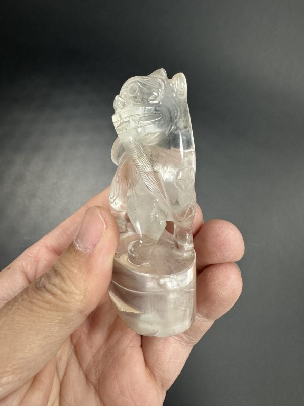 明 水晶雕麒麟钮章料 - 图4