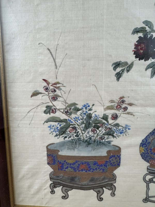 清 博古瓶花图两幅 - 图8