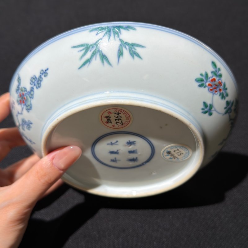 清康熙 斗彩喜鹊登梅图盘 - 图4
