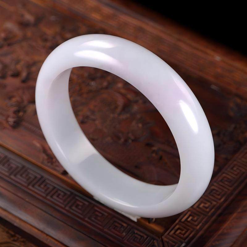 冰糯紫罗兰翡翠正装镯57.4mm - 图1