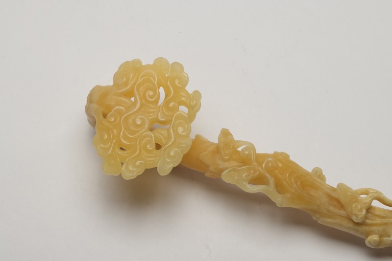 清 玉髓灵芝如意 - 图13