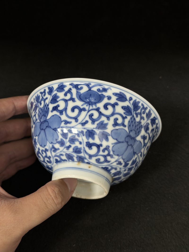 清康熙 青花木槿花茶钟一对 - 图9