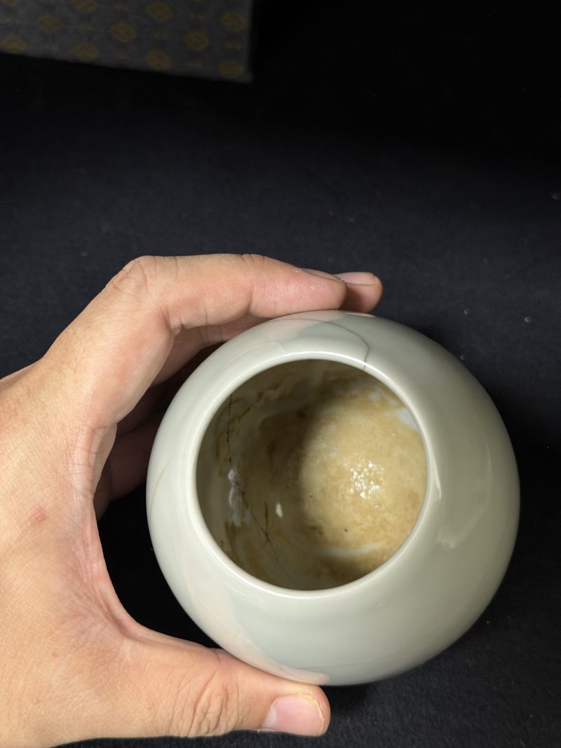 清乾隆 仿官釉鼓式花囊 - 图5