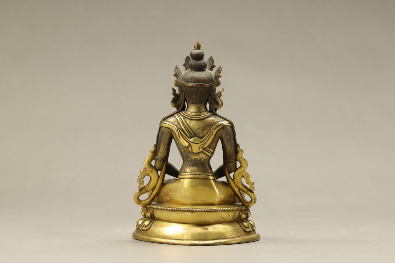 清乾隆(1735-1795) 铜鎏金无量寿佛 - 图4