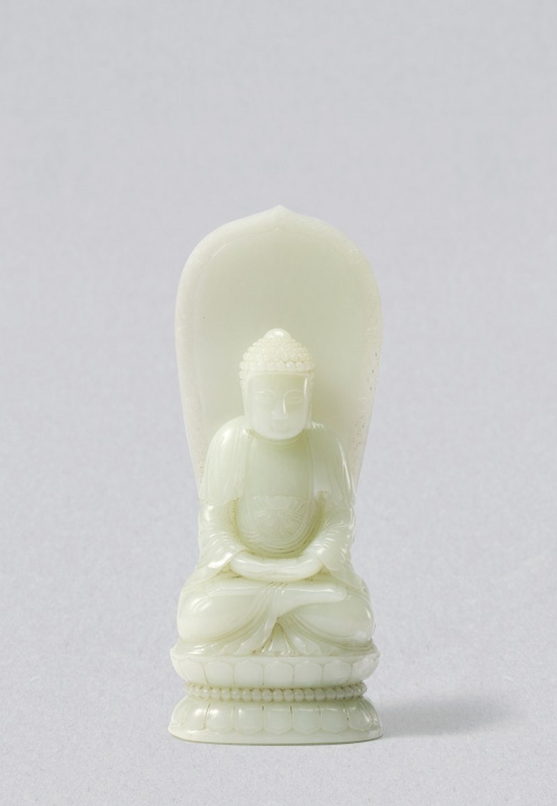 清早期 白玉释迦牟尼像
