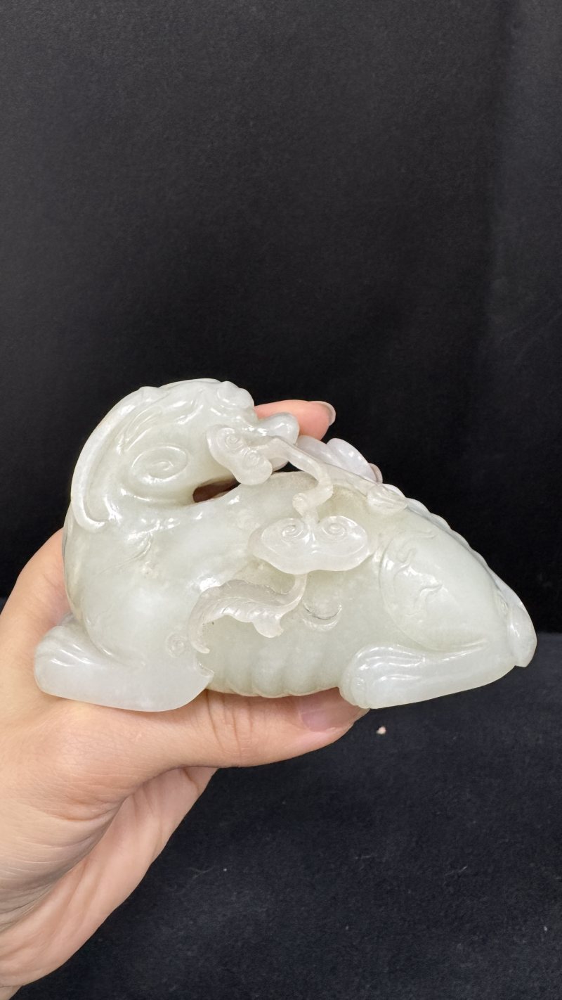 清乾隆 白玉雕瑞兽 - 图8