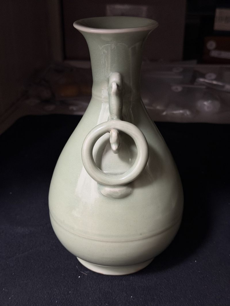 元 龙泉窑青釉龙环耳玉壶春瓶 - 图5