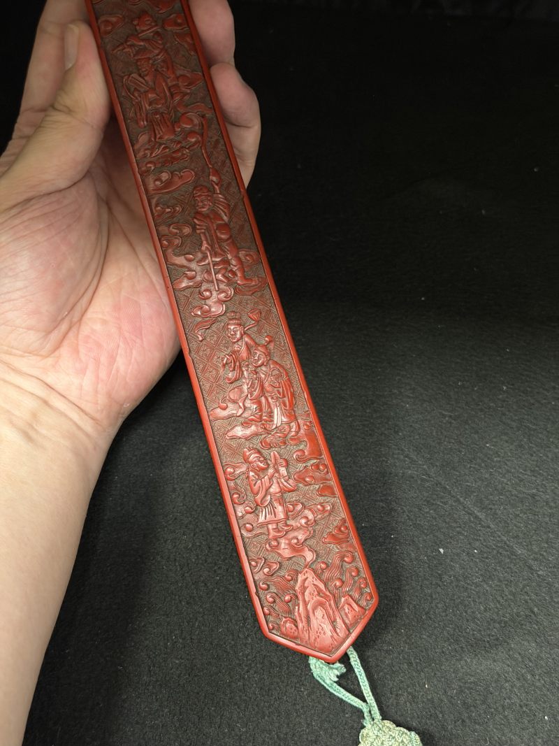 清乾隆 剔红寿佬图八仙渡海如意 - 图7