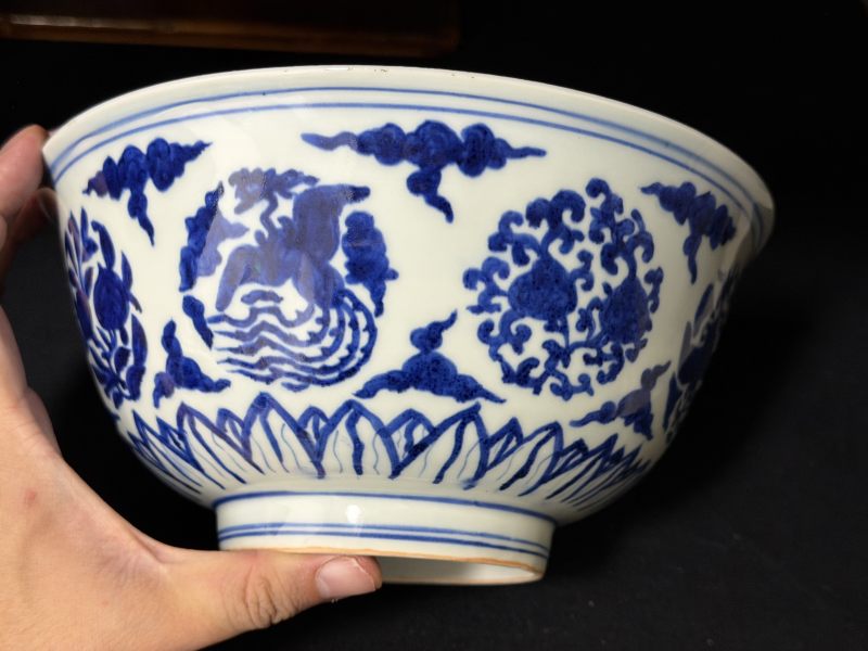 明嘉靖 青花团凤纹大碗 - 图6
