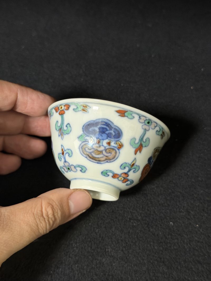 清道光 仿成窑斗彩灵芝杯 - 图4