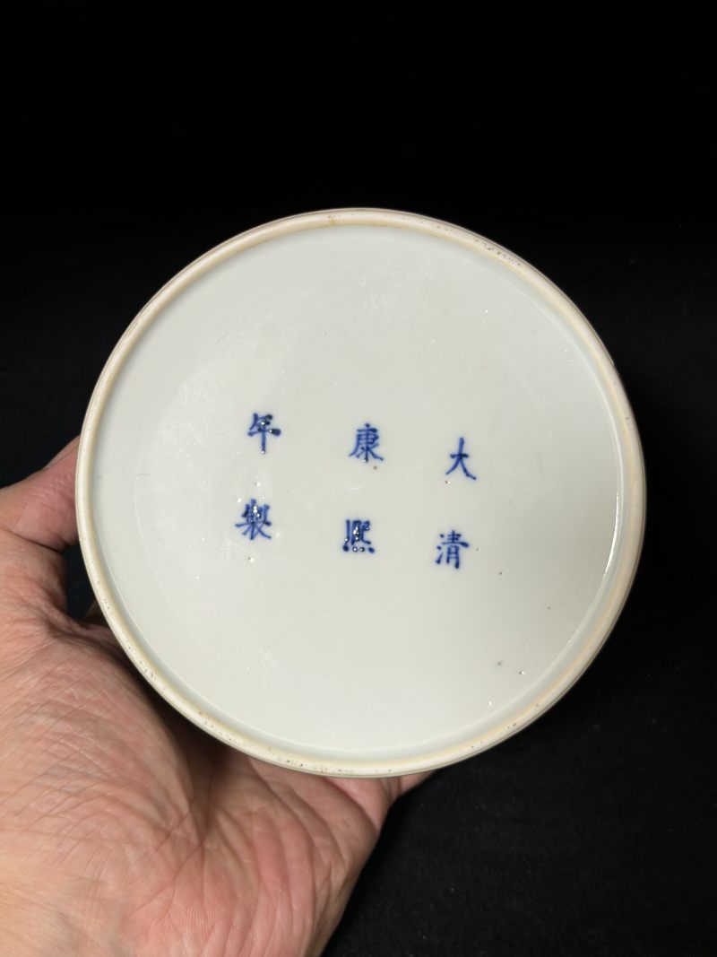 清康熙 豇豆红釉暗刻团螭太白尊 - 图5
