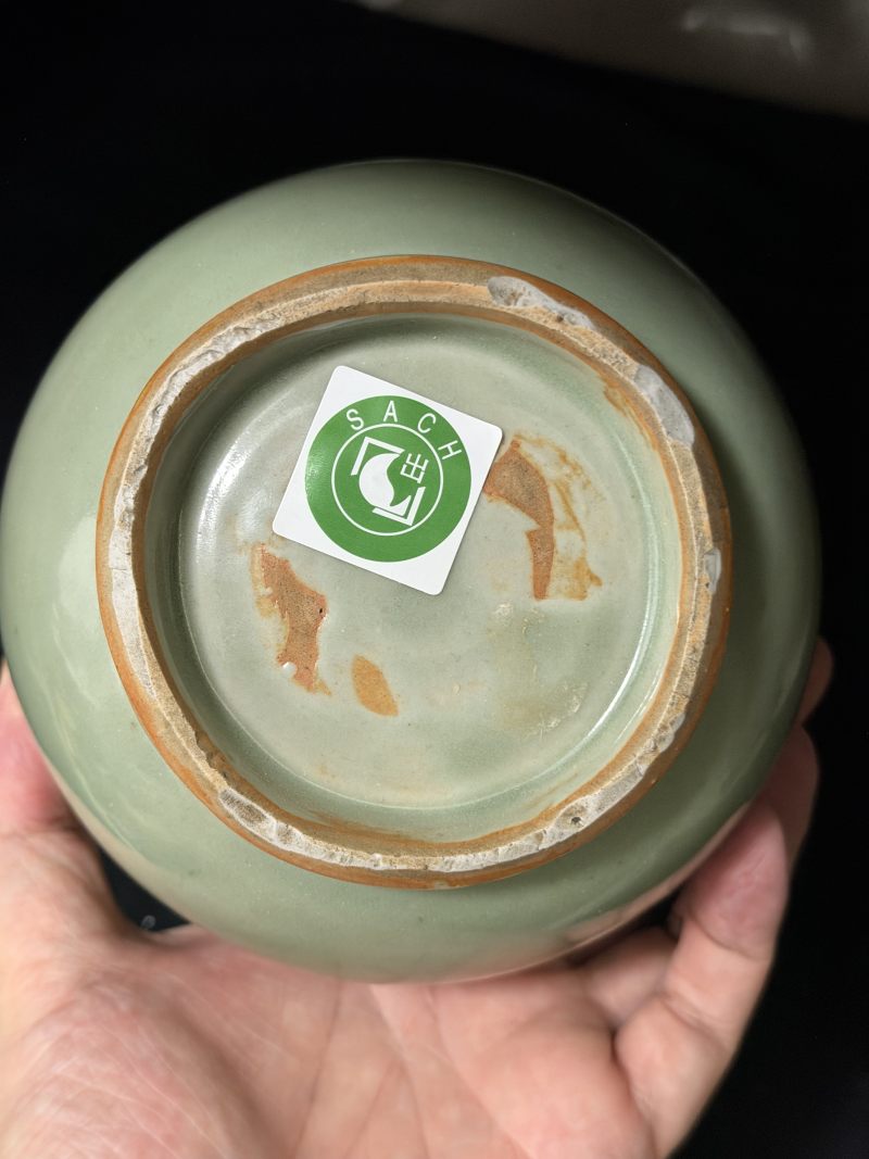 元 龙泉窑青釉龙环耳玉壶春瓶 - 图9