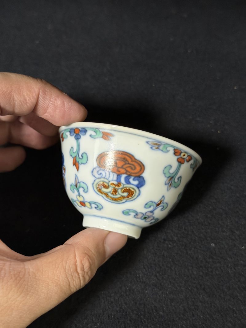 清道光 仿成窑斗彩灵芝杯 - 图5