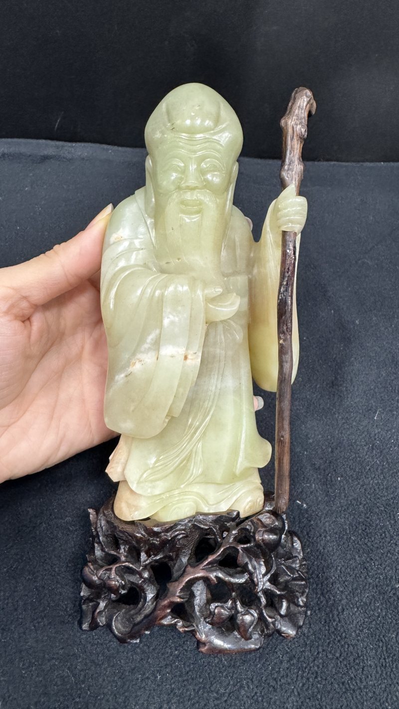 清乾隆 黄玉圆雕寿星 - 图11