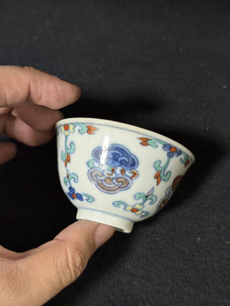 清道光 仿成窑斗彩灵芝杯 - 图6