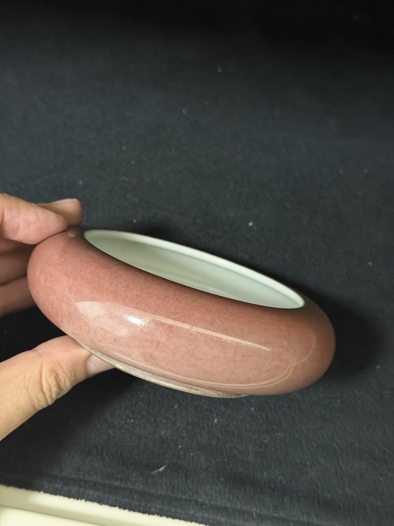 清康熙 豇豆红釉铴锣洗 - 图3