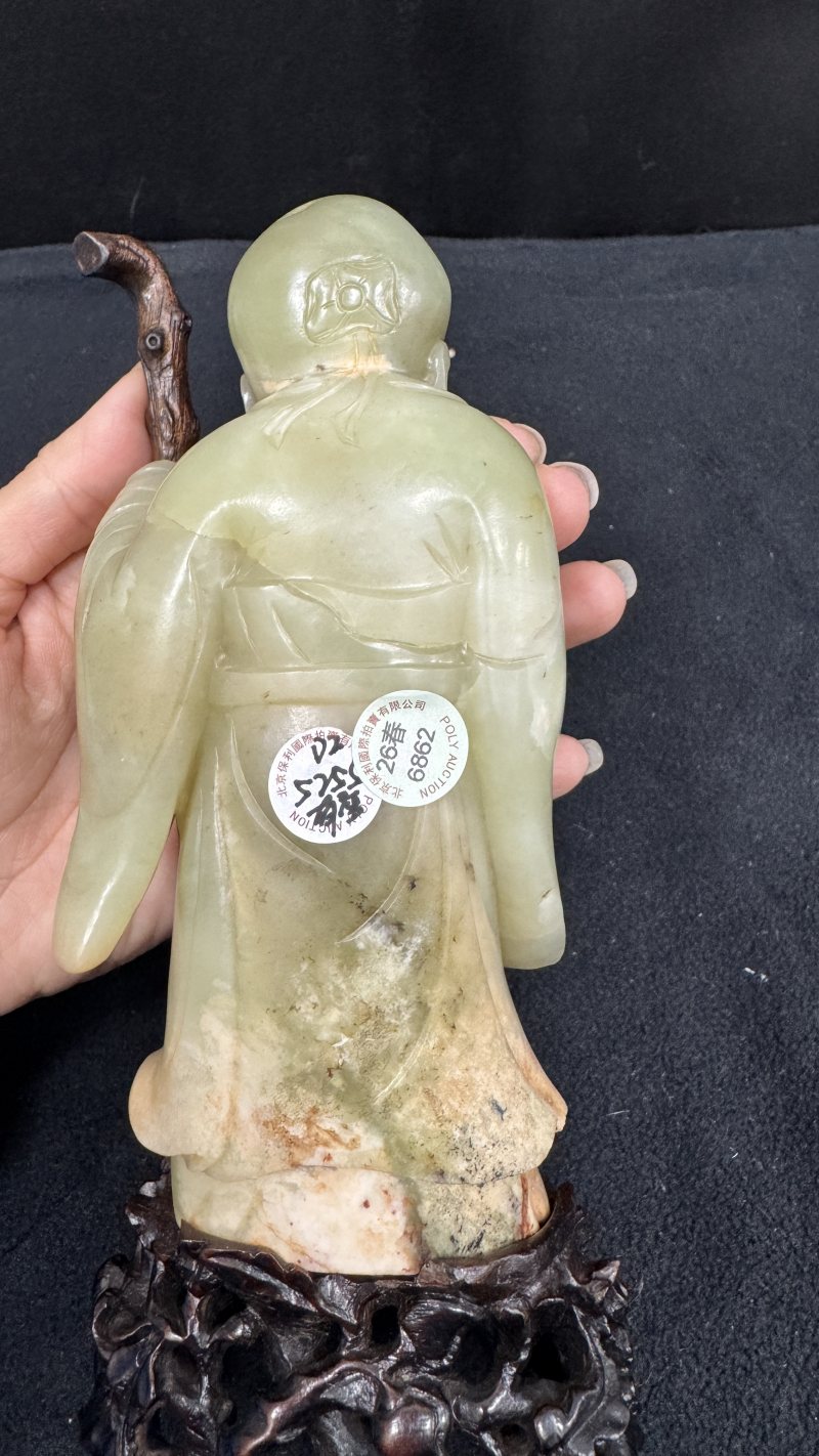 清乾隆 黄玉圆雕寿星 - 图12