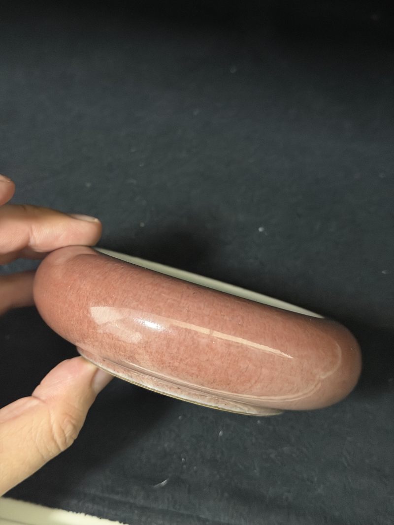 清康熙 豇豆红釉铴锣洗 - 图4