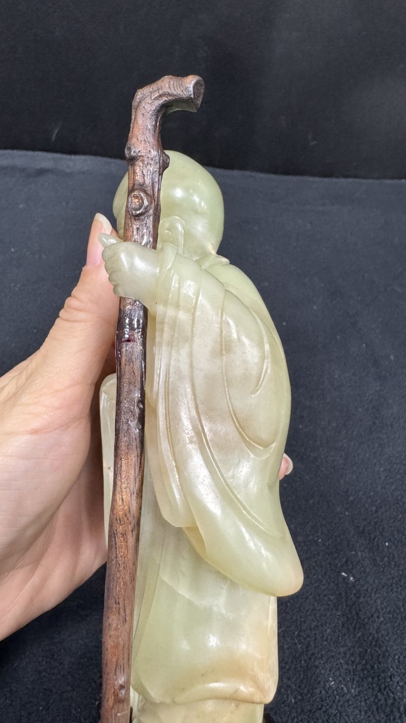 清乾隆 黄玉圆雕寿星 - 图13