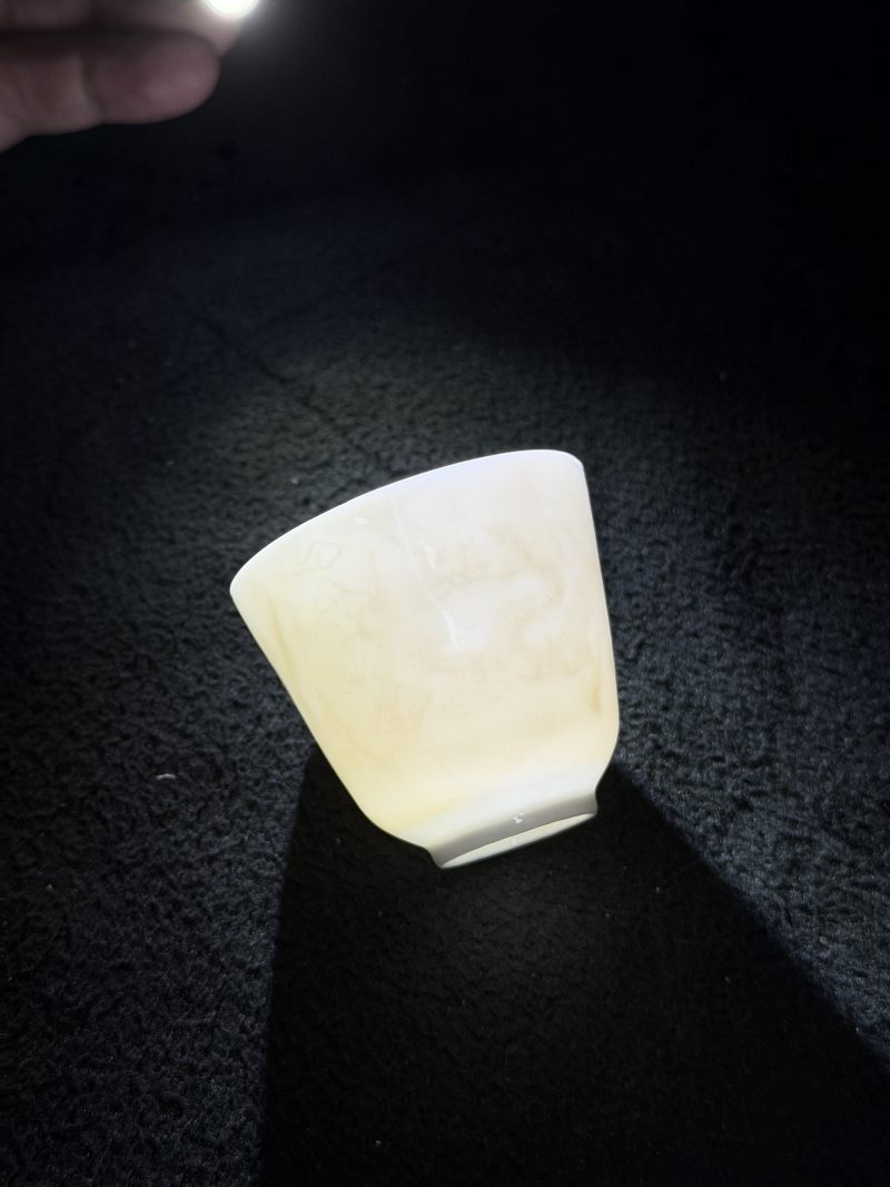 明 白胎脱胎沥粉云龙纹卵幕杯 - 图12