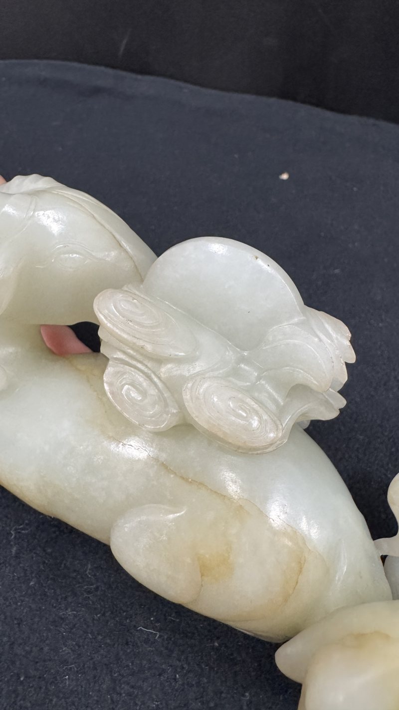 清乾隆 白玉圆雕三阳开泰 - 图15