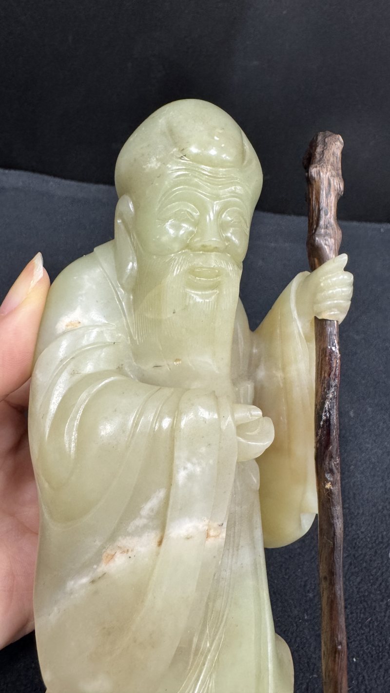 清乾隆 黄玉圆雕寿星 - 图14