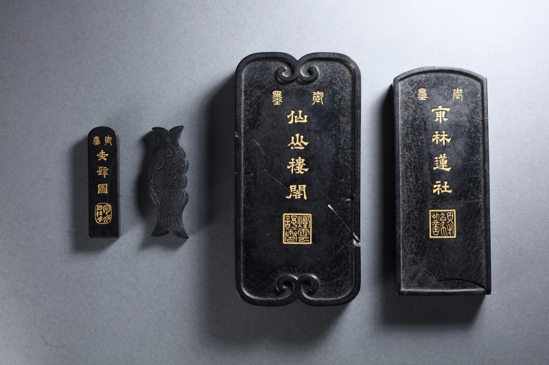 清乾隆 御墨四方附旧锦盒 - 图3