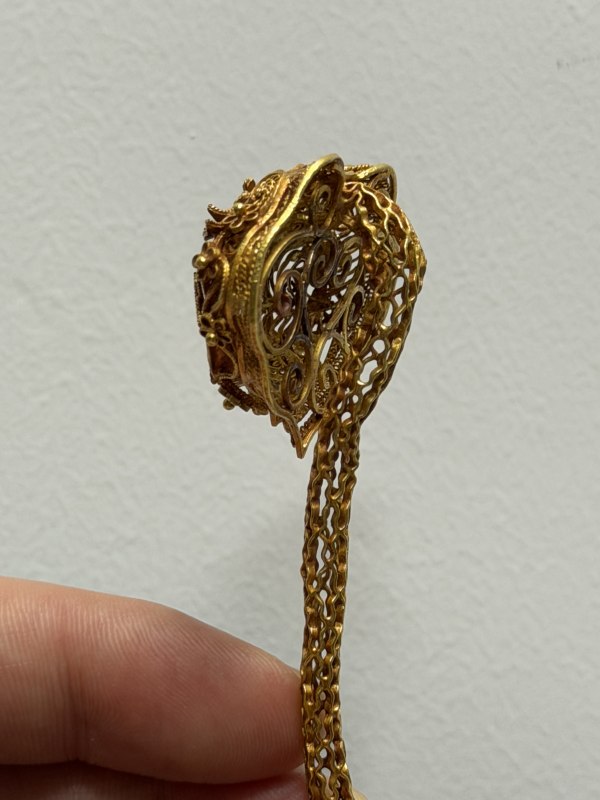 明 金楼阁人物镂空发簪一对 - 图4