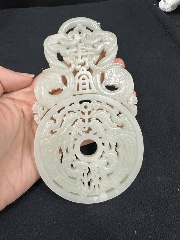清乾隆 白玉御制长宜子孙珮 - 图4