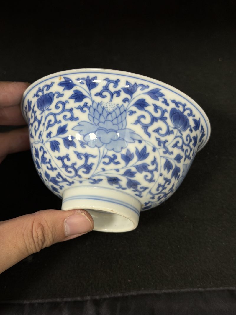 清康熙 青花木槿花茶钟一对 - 图4