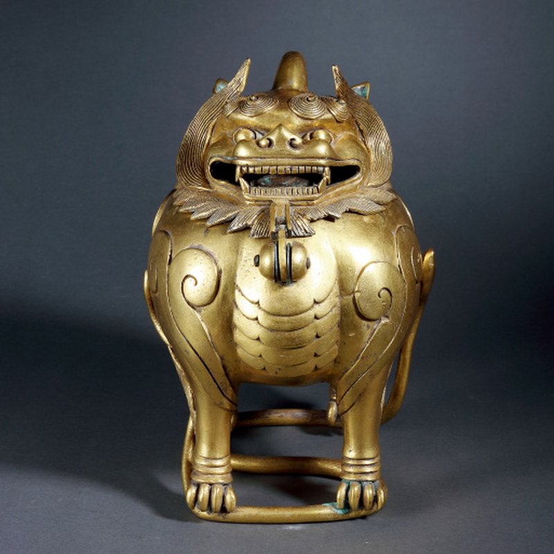 清早期 铜鎏金甪端