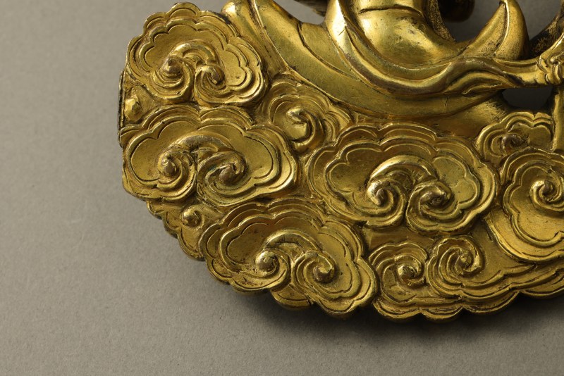 清乾隆(1735-1795) 铜鎏金飞天像 - 图3