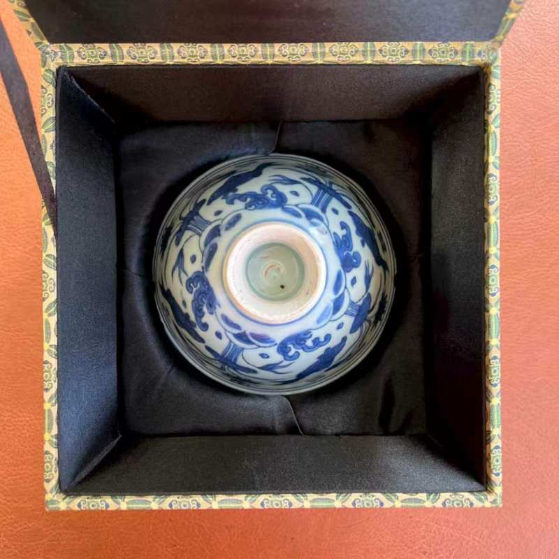 明嘉靖 青花鱼藻纹高足杯 - 图25