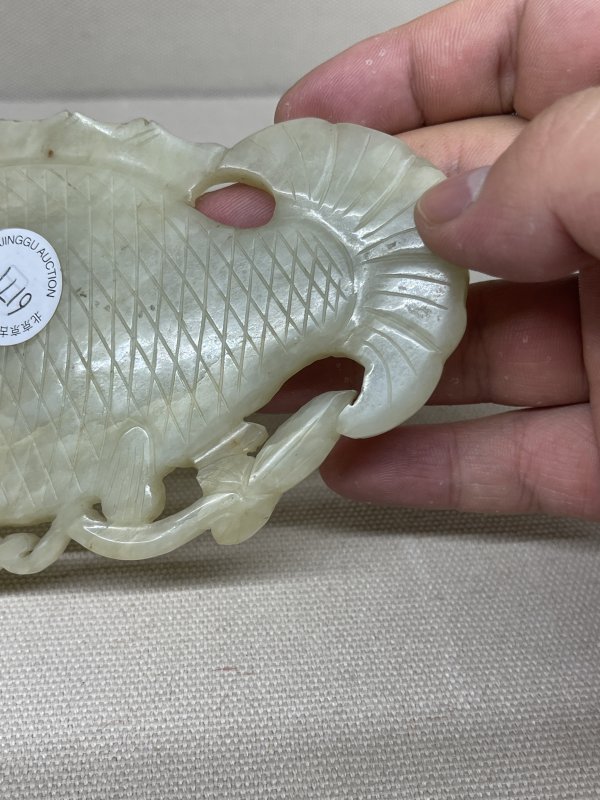 清中期 白玉玉鱼摆件 - 图5